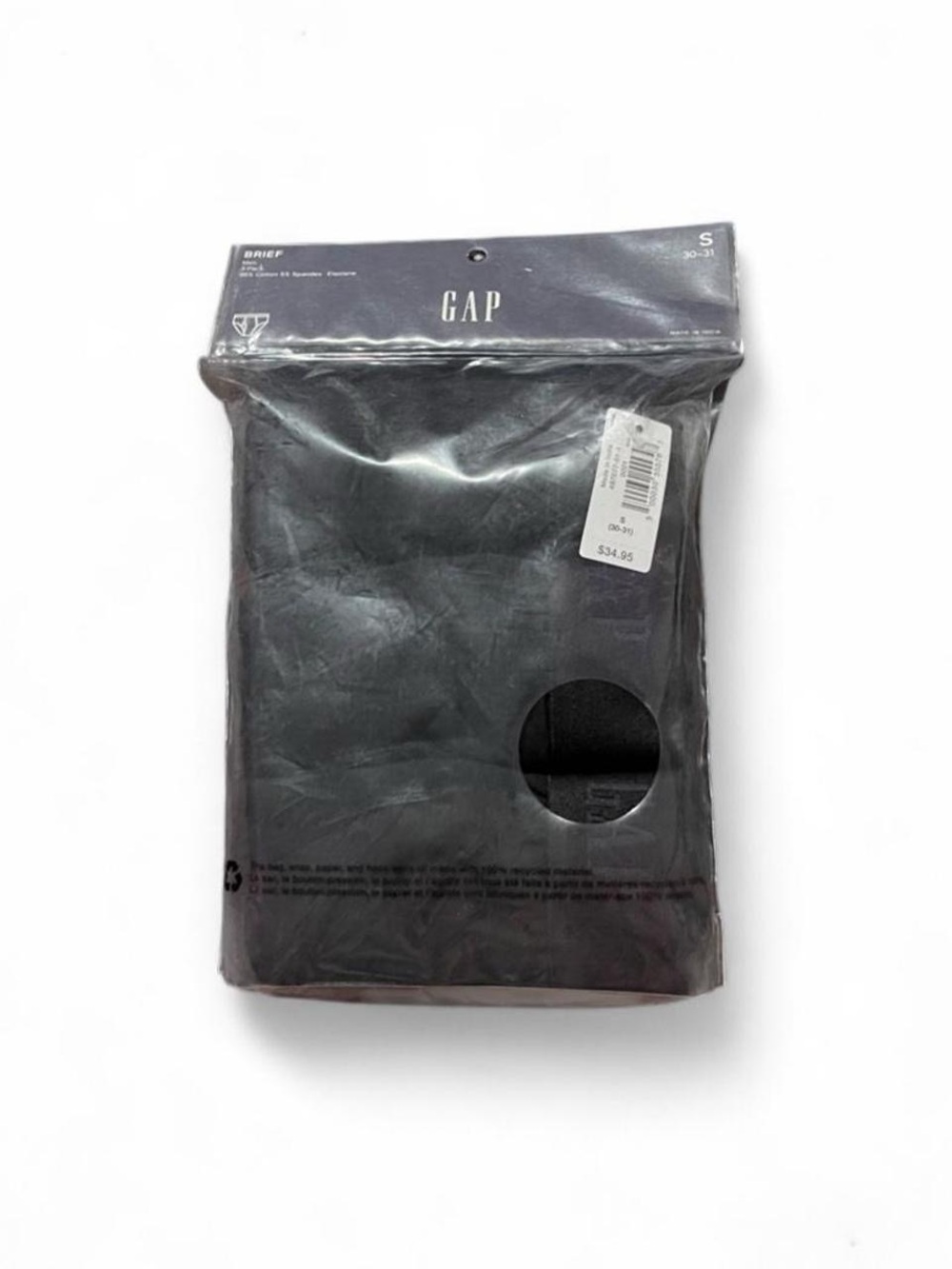 NWT GAP Men’s Small 30-31 Black Basic Briefs with Wide Logo Waistband 3-Pack